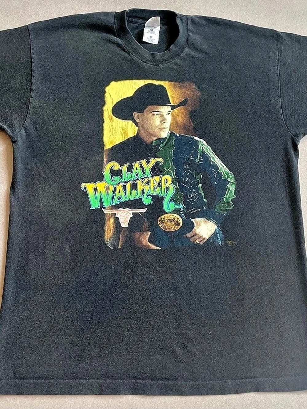 Vintage Country Clay Walker Graphic Western Concert Tee in Black size XL fruit o